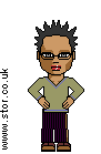 be-spectacled black girl with dreads in plain clothes